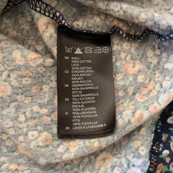 { H&M } Floral Pattern Dress with Lace Waist Sz S - Picture 5 of 5